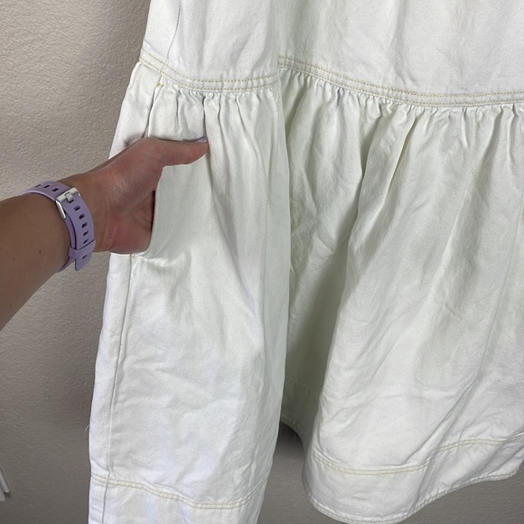 New Ulla Johnson Ames Denim Jean A Line Dress Whitewash Corset Style Sz 6 - Picture 5 of 15